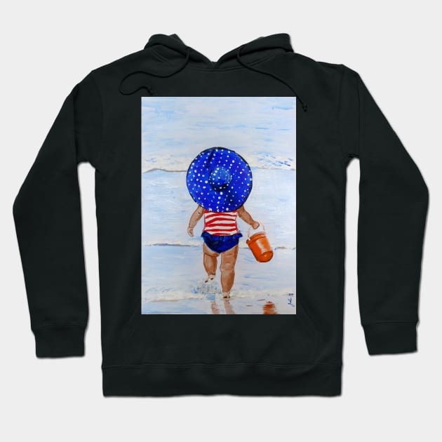 Beach Belle #2 - Little Girl on Beach Hoodie by Krusty